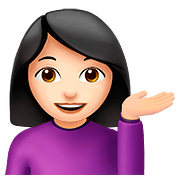 Emoji 💁🏻 Persona Al Punto Informazioni: Carnagione Chiara su Apple iOS 10.2.