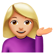 Emoji 💁🏼 Persona Al Punto Informazioni: Carnagione Abbastanza Chiara su Apple iOS 10.2.