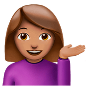 Emoji 💁🏽 Persona Al Punto Informazioni: Carnagione Olivastra su Apple iOS 10.2.