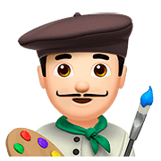 Emoji 👨🏻‍🎨 Artista Uomo: Carnagione Chiara su Apple iOS 10.2.