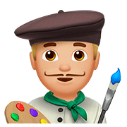 Emoji 👨🏼‍🎨 Artista Uomo: Carnagione Abbastanza Chiara su Apple iOS 10.2.