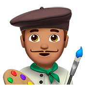 Emoji 👨🏽‍🎨 Artista Uomo: Carnagione Olivastra su Apple iOS 10.2.