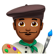 Emoji 👨🏾‍🎨 Artista Uomo: Carnagione Abbastanza Scura su Apple iOS 10.2.