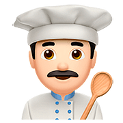 👨🏻‍🍳 Emoji Cocinero: Tono De Piel Claro en Apple iOS 10.2.