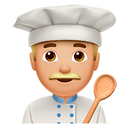 Emoji 👨🏼‍🍳 Cuoco: Carnagione Abbastanza Chiara su Apple iOS 10.2.