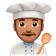 👨🏽‍🍳 Emoji Cozinheiro: Pele Morena na Apple iOS 10.2.