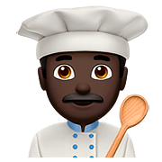 👨🏿‍🍳 Emoji Cocinero: Tono De Piel Oscuro en Apple iOS 10.2.