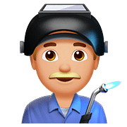 Emoji 👨🏼‍🏭 Operaio: Carnagione Abbastanza Chiara su Apple iOS 10.2.