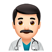 👨🏻‍⚕️ Emoji Profesional Sanitario Hombre: Tono De Piel Claro en Apple iOS 10.2.