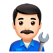Emoji 👨🏻‍🔧 Meccanico Uomo: Carnagione Chiara su Apple iOS 10.2.
