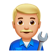 Emoji 👨🏼‍🔧 Meccanico Uomo: Carnagione Abbastanza Chiara su Apple iOS 10.2.
