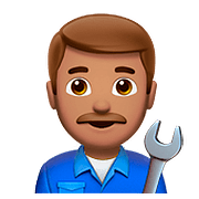 Émoji 👨🏽‍🔧 Mécanicien : Peau Légèrement Mate sur Apple iOS 10.2.