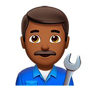 👨🏾‍🔧 Emoji Mecánico: Tono De Piel Oscuro Medio en Apple iOS 10.2.