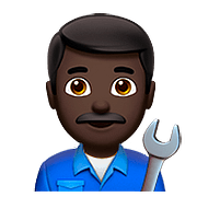 👨🏿‍🔧 Emoji Mecánico: Tono De Piel Oscuro en Apple iOS 10.2.
