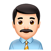 👨🏻‍💼 Emoji Büroangestellter: helle Hautfarbe Apple iOS 10.2.