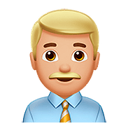 Emoji 👨🏼‍💼 Impiegato: Carnagione Abbastanza Chiara su Apple iOS 10.2.