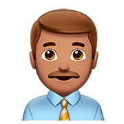 Emoji 👨🏽‍💼 Impiegato: Carnagione Olivastra su Apple iOS 10.2.