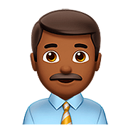 👨🏾‍💼 Emoji Funcionário De Escritório: Pele Morena Escura na Apple iOS 10.2.