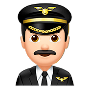 👨🏻‍✈️ Emoji Piloto Hombre: Tono De Piel Claro en Apple iOS 10.2.