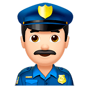 👮🏻‍♂️ Emoji Policial Homem: Pele Clara na Apple iOS 10.2.