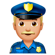 👮🏼‍♂️ Emoji Agente De Policía Hombre: Tono De Piel Claro Medio en Apple iOS 10.2.