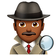 🕵🏾‍♂️ Emoji Detetive Homem: Pele Morena Escura na Apple iOS 10.2.