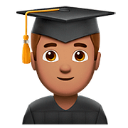 👨🏽‍🎓 Emoji Estudiante Hombre: Tono De Piel Medio en Apple iOS 10.2.