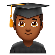 Emoji 👨🏾‍🎓 Studente: Carnagione Abbastanza Scura su Apple iOS 10.2.