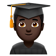 👨🏿‍🎓 Emoji Estudiante Hombre: Tono De Piel Oscuro en Apple iOS 10.2.