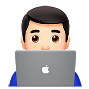 👨🏻‍💻 Emoji Tecnólogo: Tono De Piel Claro en Apple iOS 10.2.