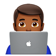 Emoji 👨🏾‍💻 Tecnologo: Carnagione Abbastanza Scura su Apple iOS 10.2.