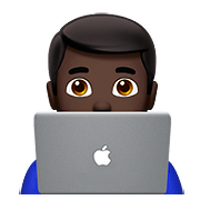 👨🏿‍💻 Emoji Tecnólogo: Tono De Piel Oscuro en Apple iOS 10.2.