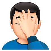 🤦🏻‍♂️ Emoji sich an den Kopf fassender Mann: helle Hautfarbe Apple iOS 10.2.
