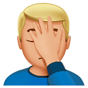 🤦🏼‍♂️ Emoji sich an den Kopf fassender Mann: mittelhelle Hautfarbe Apple iOS 10.2.