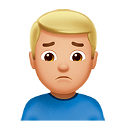Emoji 🙍🏼‍♂️ Uomo Corrucciato: Carnagione Abbastanza Chiara su Apple iOS 10.2.