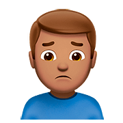 Emoji 🙍🏽‍♂️ Uomo Corrucciato: Carnagione Olivastra su Apple iOS 10.2.