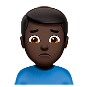 Émoji 🙍🏿‍♂️ Homme Fronçant Les Sourcils : Peau Foncée sur Apple iOS 10.2.