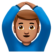 Emoji 🙆🏽‍♂️ Uomo Con Gesto OK: Carnagione Olivastra su Apple iOS 10.2.