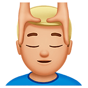 💆🏼‍♂️ Emoji Mann, der eine Kopfmassage bekommt: mittelhelle Hautfarbe Apple iOS 10.2.