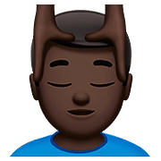 💆🏿‍♂️ Emoji Mann, der eine Kopfmassage bekommt: dunkle Hautfarbe Apple iOS 10.2.