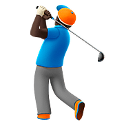 🏌🏿‍♂️ Emoji Hombre Jugando Al Golf: Tono De Piel Oscuro en Apple iOS 10.2.