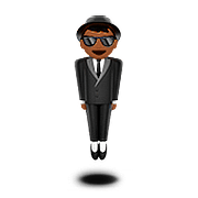 🕴🏾 Emoji schwebender Mann im Anzug: mitteldunkle Hautfarbe Apple iOS 10.2.