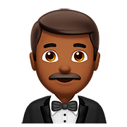 Emoji 🤵🏾 Persona In Smoking: Carnagione Abbastanza Scura su Apple iOS 10.2.