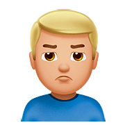 🙎🏼‍♂️ Emoji schmollender Mann: mittelhelle Hautfarbe Apple iOS 10.2.