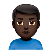 Emoji 🙎🏿‍♂️ Uomo Imbronciato: Carnagione Scura su Apple iOS 10.2.