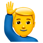 🙋‍♂️ Emoji Hombre Con La Mano Levantada en Apple iOS 10.2.