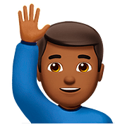 Emoji 🙋🏾‍♂️ Uomo Con Mano Alzata: Carnagione Abbastanza Scura su Apple iOS 10.2.