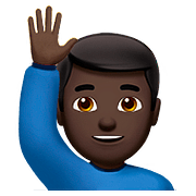🙋🏿‍♂️ Emoji Hombre Con La Mano Levantada: Tono De Piel Oscuro en Apple iOS 10.2.