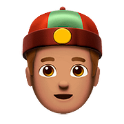 Emoji 👲🏽 Uomo Con Zucchetto Cinese: Carnagione Olivastra su Apple iOS 10.2.