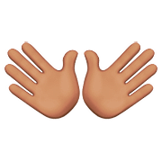 👐🏽 Emoji Mãos Abertas: Pele Morena na Apple iOS 10.2.
